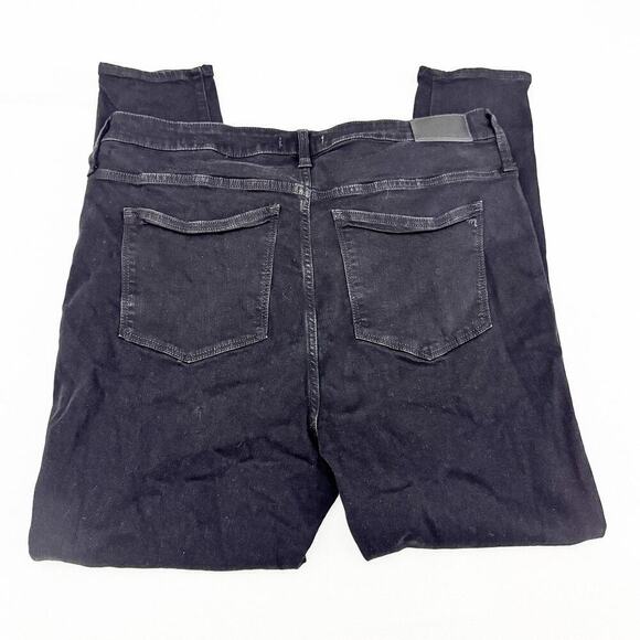 Madewell 9" Mid-Rise Skinny Button Front Black Denim Jeans Size 34 - Picture 9 of 10